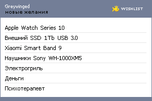 My Wishlist - greywinged