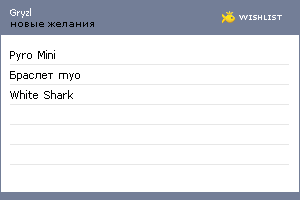 My Wishlist - gryzl