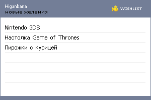 My Wishlist - higanbana