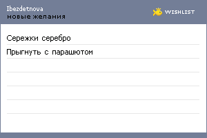 My Wishlist - ibezdetnova