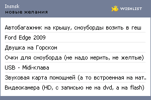 My Wishlist - insnsk