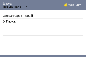 My Wishlist - isaevaa