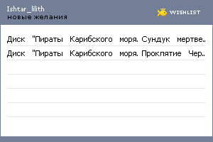 My Wishlist - ishtar_lilith