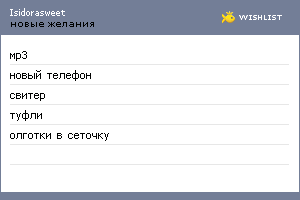 My Wishlist - isidorasweet