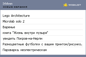 My Wishlist - ithilwen