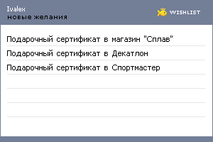 My Wishlist - ivalex
