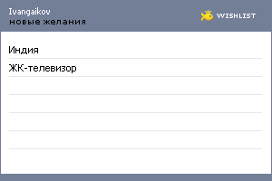 My Wishlist - ivangaikov