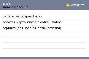 My Wishlist - ivmik