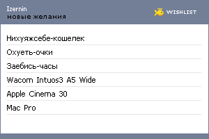 My Wishlist - izernin