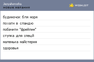 My Wishlist - jesyahorosha