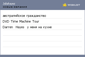 My Wishlist - juliahayes