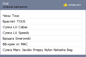 My Wishlist - khali