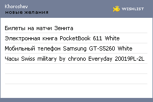 My Wishlist - khoroshev