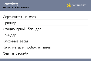 My Wishlist - khudyakovg