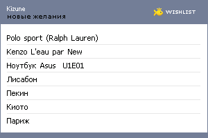 My Wishlist - kizune