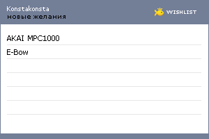 My Wishlist - konstakonsta