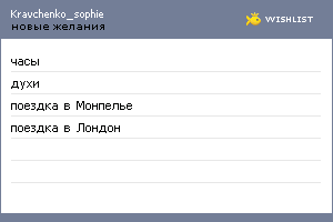 My Wishlist - kravchenko_sophie