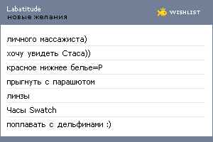 My Wishlist - labatitude