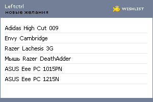 My Wishlist - leftctrl