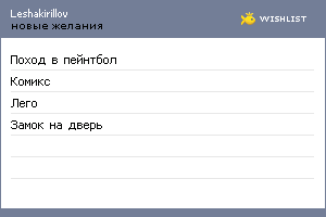 My Wishlist - leshakirillov