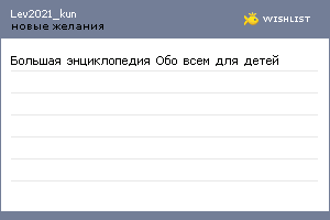 My Wishlist - lev2021_kun
