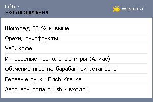 My Wishlist - liftgirl