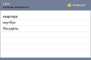 My Wishlist - likivi