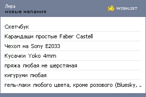 My Wishlist - lirchonok