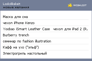 My Wishlist - lookslikekeit