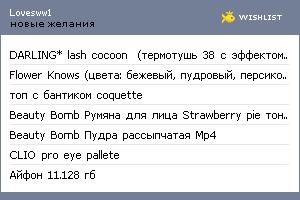 My Wishlist - lovesww1