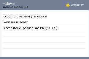 My Wishlist - malkovko