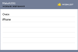 My Wishlist - malush2011