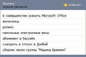 My Wishlist - maytama