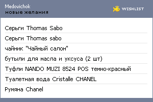 My Wishlist - medovichok