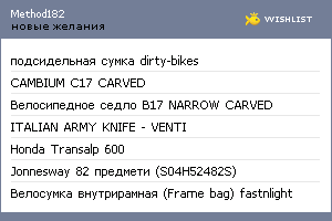My Wishlist - method182