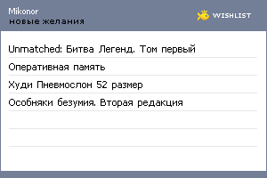 My Wishlist - mikonor