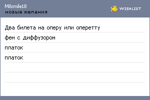 My Wishlist - milsmile18