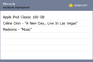 My Wishlist - mirrorcle