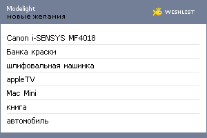 My Wishlist - modelight