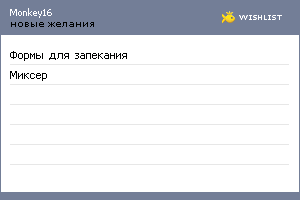 My Wishlist - monkey16