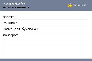 My Wishlist - monoftorfosfat