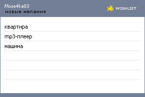 My Wishlist - mose4ka83