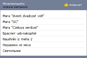 My Wishlist - movementsparks