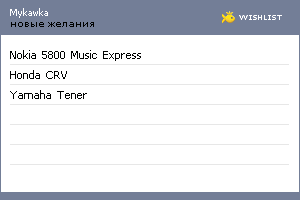 My Wishlist - mykawka