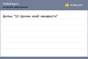 My Wishlist - nadezhegoro