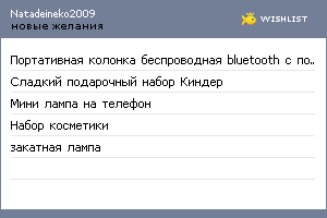 My Wishlist - natadeineko2009