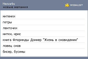 My Wishlist - nesvarbu