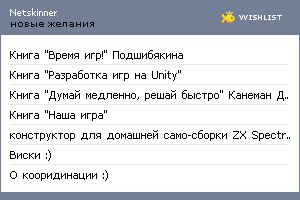 My Wishlist - netskinner