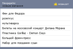 My Wishlist - newgagarins