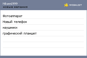 My Wishlist - nikann1999
